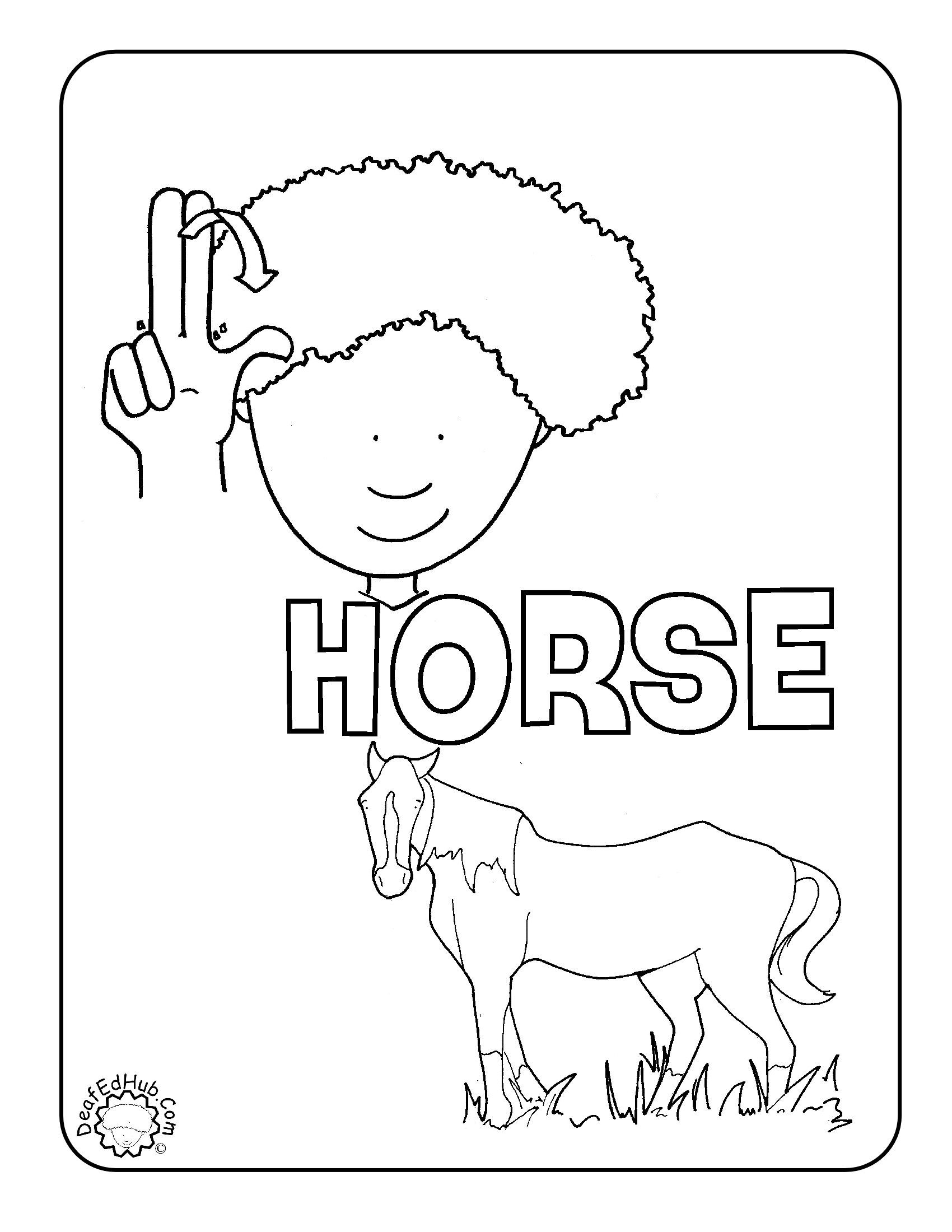 1700x2200 Asl Coloring Page For The Sign