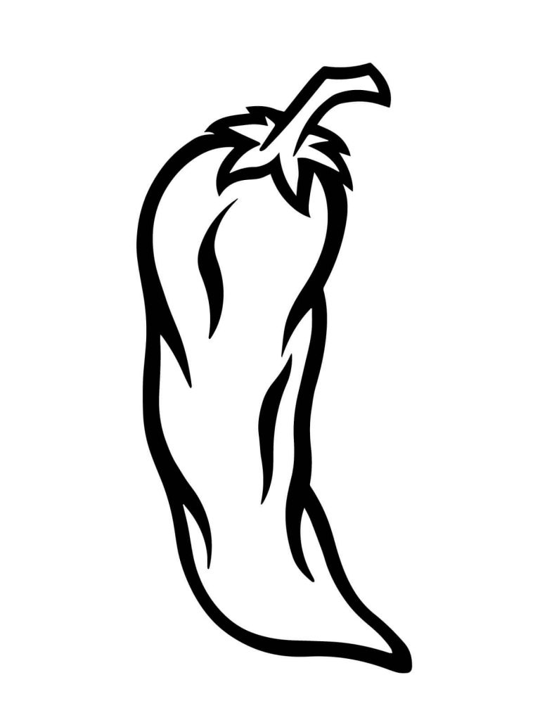 Vegetable Pepper Chili Coloring Page 768x1024 Vegetable Pepper Chili Coloring Page