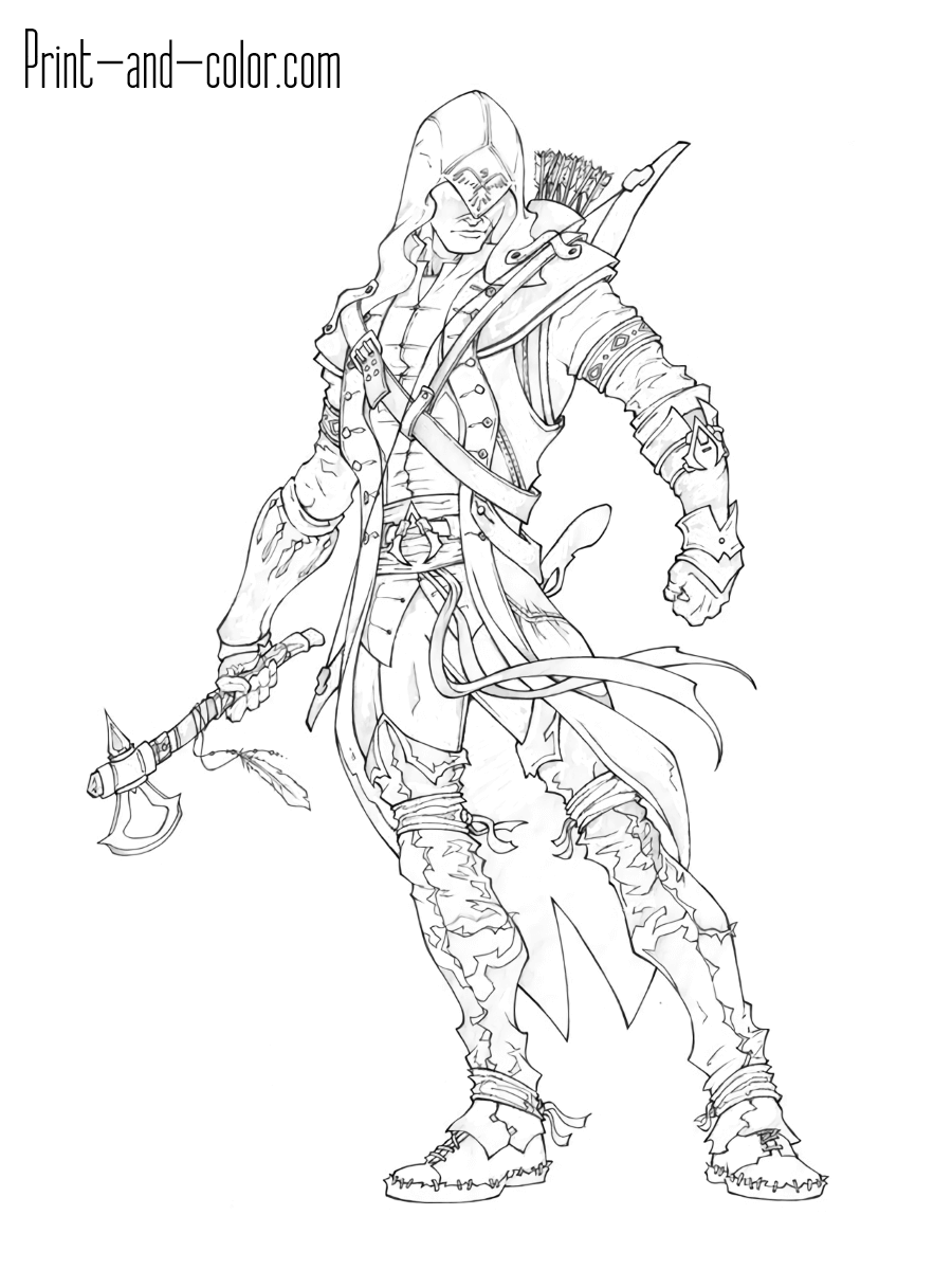 900x1200 Assassin's Creed Coloring Pages Print