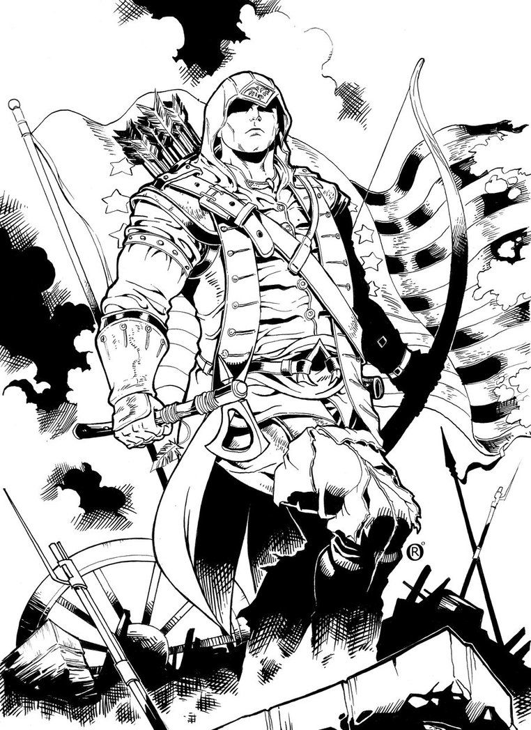 762x1048 Assassin's Creed Lineart