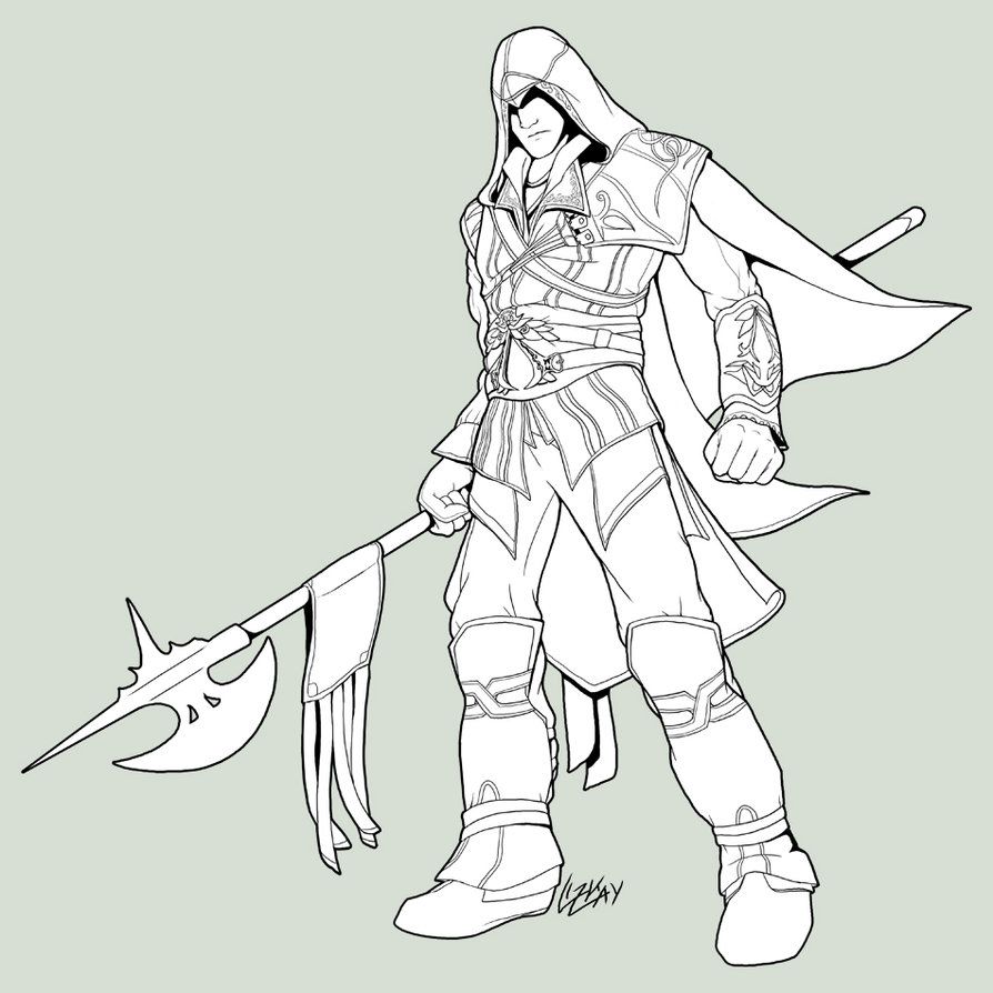 894x894 Assassins Creed 4 Coloring Pages Assassin Creed Ezio Colouring