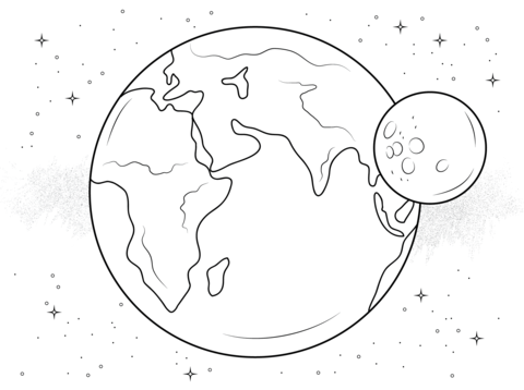 480x358 Earth With Moon Coloring Pages