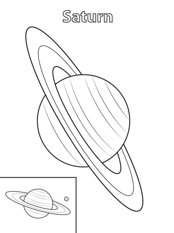 358x480 Saturn Planet With Orbit Coloring Page