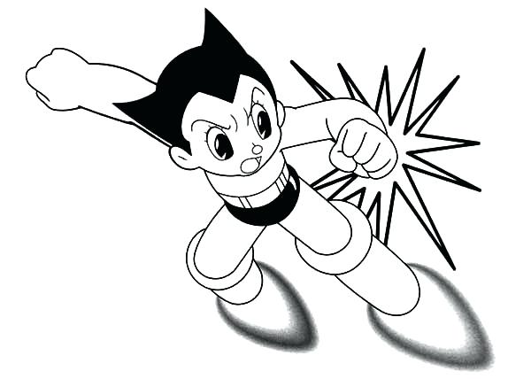 600x428 Astro Boy Coloring Pages Boy Strong Punch Coloring Pages Top 10