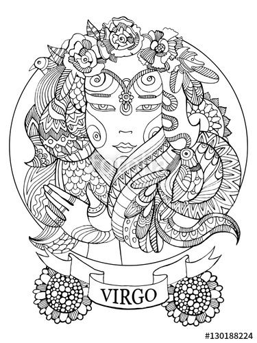 Virgo Zodiac Sign Coloring Page For Adults Fotolia 130188224 375x500 Virgo Zodiac Sign Coloring Page For Adults Fotolia 130188224