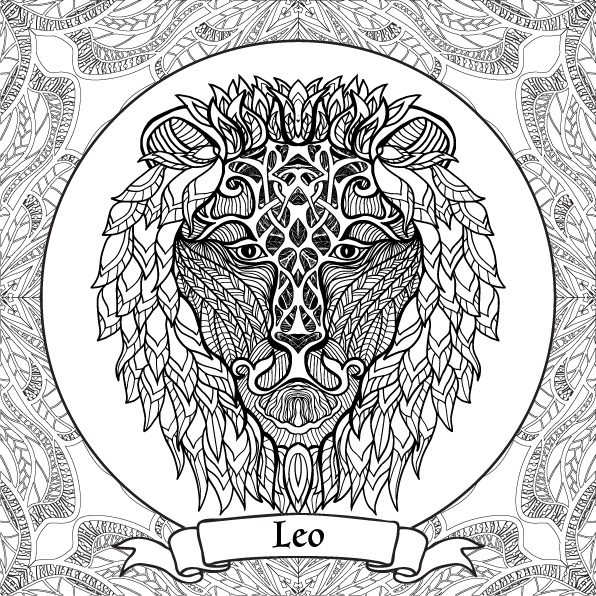 Zodiac Signs Coloring Pages On Behance 596x596 Zodiac Signs Coloring Pages On Behance