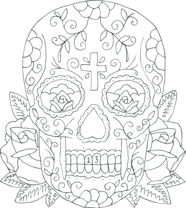 Skulls And Roses Coloring Pages Coloring Pages Skull Sugar Skull 600x669 Skulls And Roses Coloring Pages Coloring Pages Skull Sugar Skull