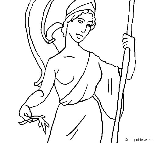 505x470 Athena Coloring Page