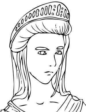 300x388 Easy Zeus Face Coloring Figure Of Goddess Athena From Greek