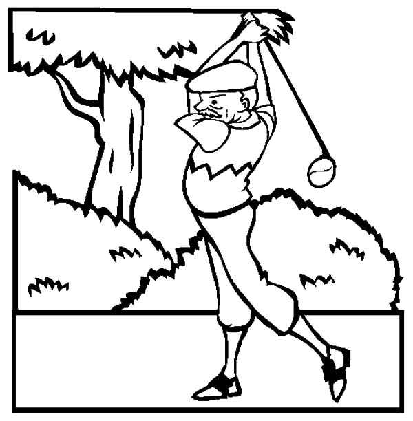 600x612 Grandfather Is Golf Athlete Coloring Pages Color Luna