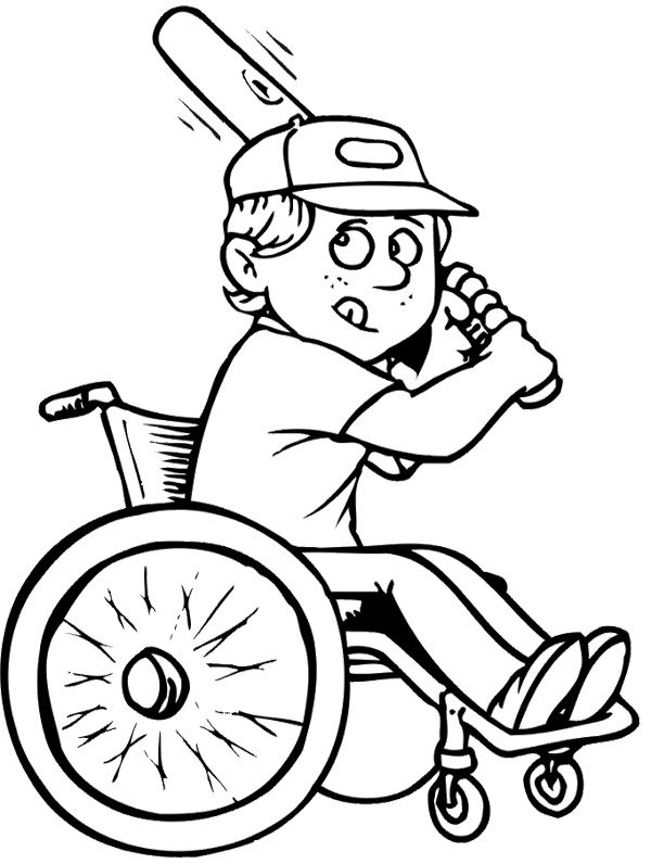 600x796 Athletes Baseball Disabilities Coloring Page Kids Coloring Pages