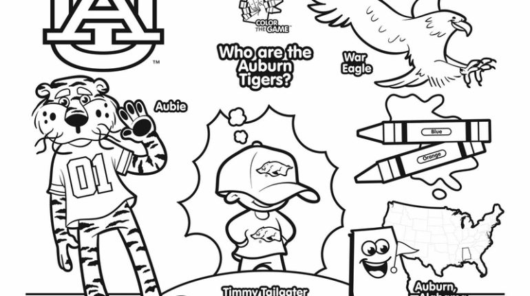 770x430 Auburn Football Coloring Pages Auburn Football Coloring Pages
