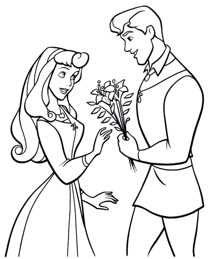 Sleeping Beauty And Prince Philip Coloring Pages The Prince Giving 700x856 Sleeping Beauty And Prince Philip Coloring Pages The Prince Giving