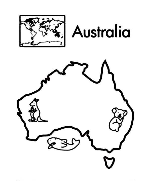 600x755 Australia Continent In World Map Coloring Page Passports