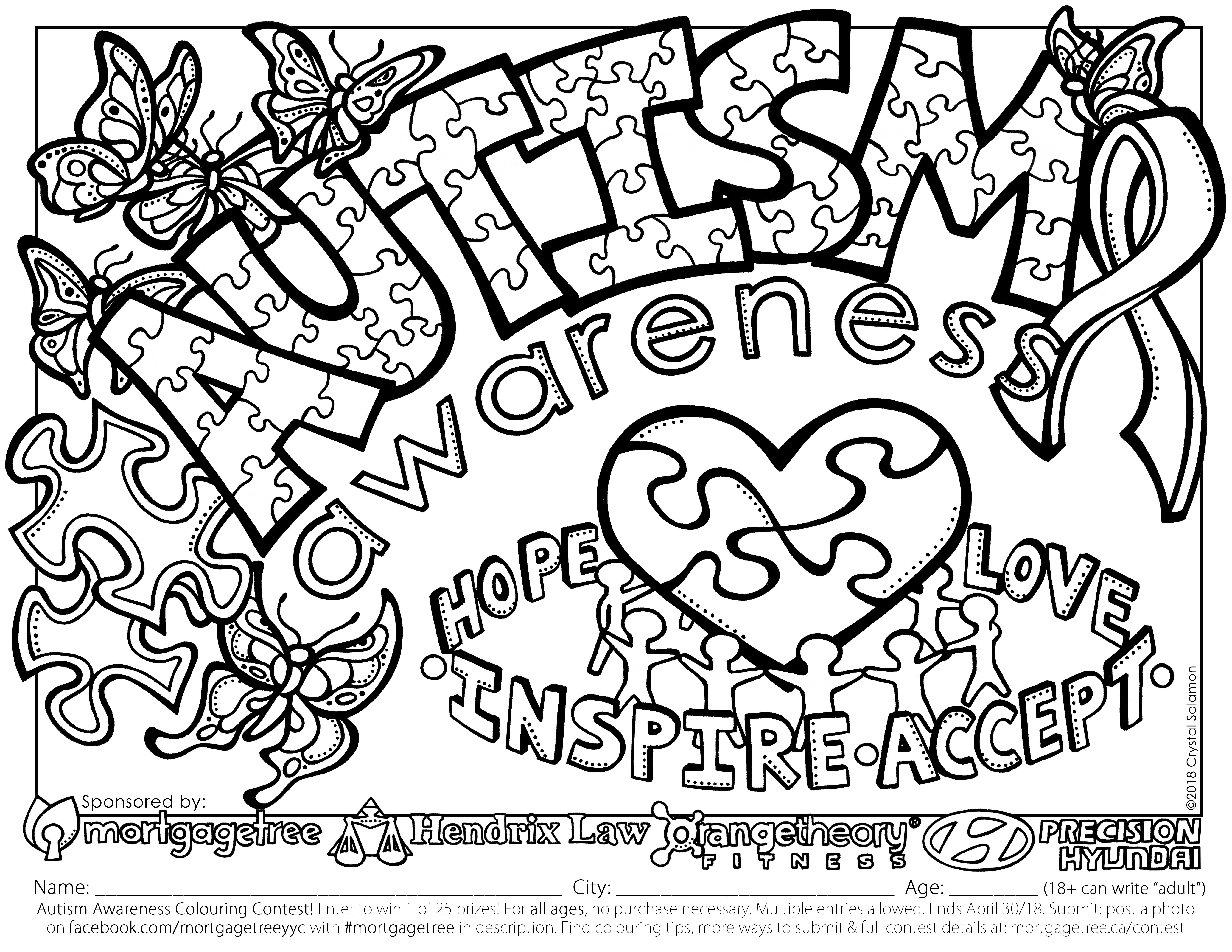 Autism Awareness Colouring Contest 6600x5100 Autism Awareness Colouring Contest