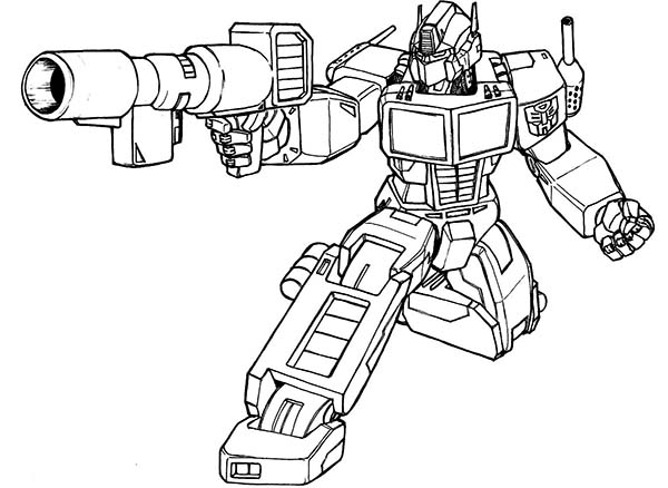 600x438 Optimus Prime Bazooka Of Transformers Coloring Page Optimus Prime