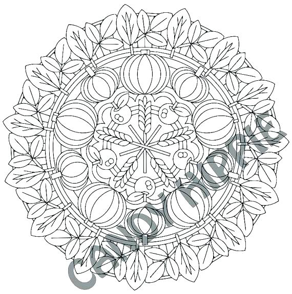 570x575 Fall Mandala Coloring Pages Thanksgiving Mandala Coloring Page