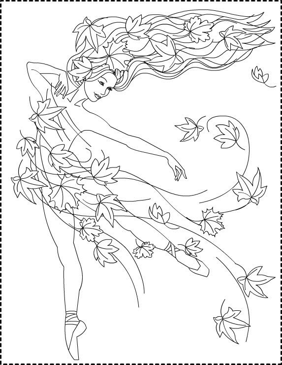 573x741 Nicole's Free Coloring Pages Autumn Princess Zana Toamnei