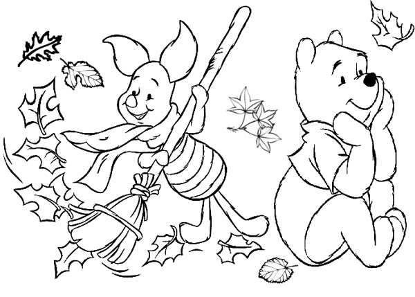 Winnie The Pooh Fall Coloring Pages 600x429 Winnie The Pooh Fall Coloring Pages