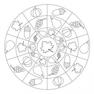 300x300 Autumn Mandala Coloring Page (7) Mandale Mandala