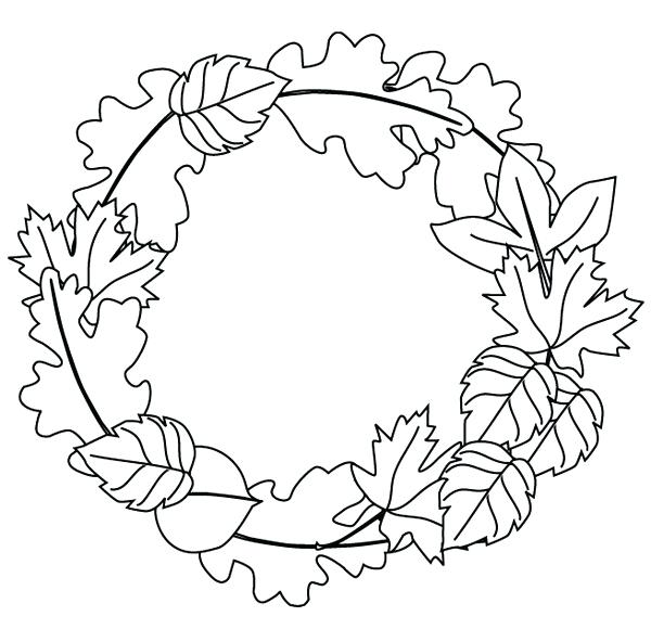 Coloring Pages Autumn Fall Themed Coloring Pages Autumn Wreath 600x592 Coloring Pages Autumn Fall Themed Coloring Pages Autumn Wreath