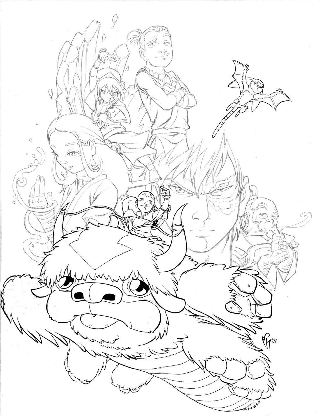 Adorable Avatar Coloring Pages 24 1100x1430 Adorable Avatar Coloring Pages 24