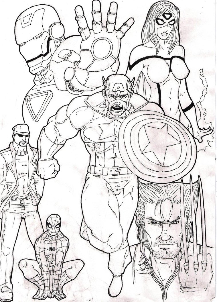 758x1054 The Avengers Movie Coloring Pages