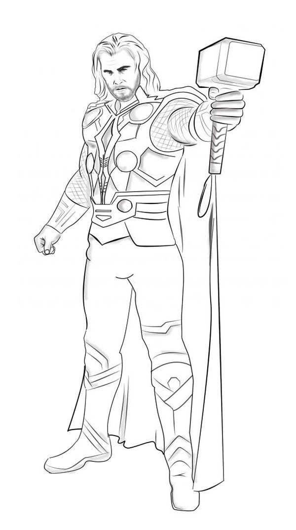 Thor Coloring Pages 600x1073 Thor Coloring Pages