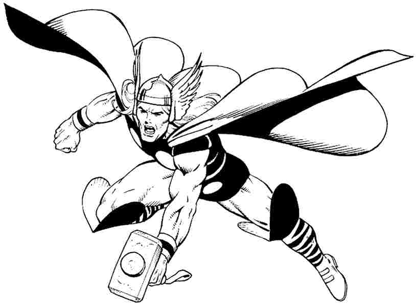 Thor Coloring Pages Avengers Thor Superhero Coloring Page 814x600 Thor Coloring Pages Avengers Thor Superhero Coloring Page