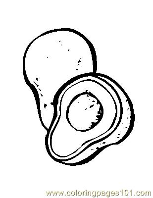 309x400 Avocado Coloring Page