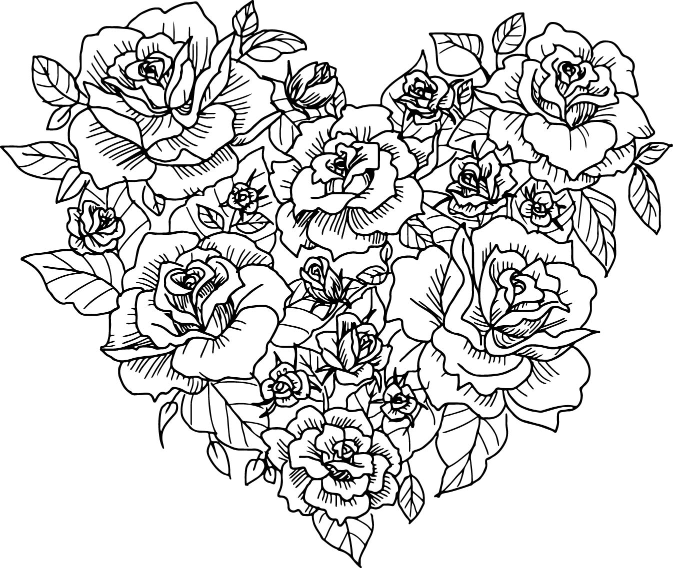 Awesome Coloring Pages Hearts And Roses Free Coloring Pages Download 1346x1137 Awesome Coloring Pages Hearts And Roses Free Coloring Pages Download