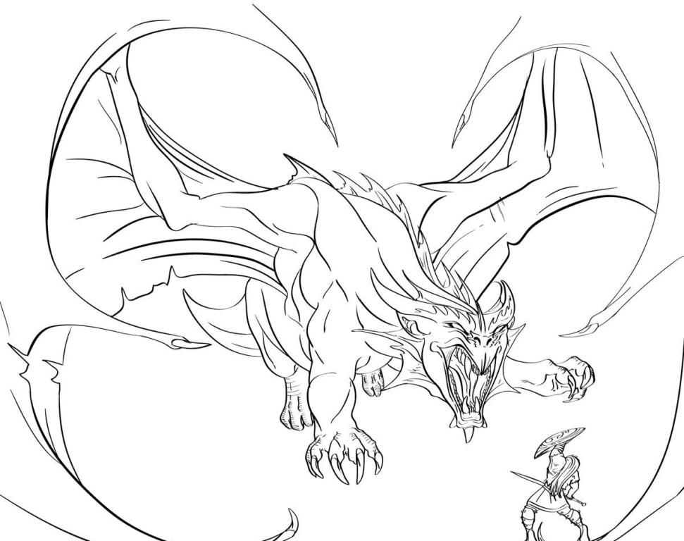 Cool Dragon Pictures To Color Dragon Coloring Pages Vs Knight 971x768 Cool Dragon Pictures To Color Dragon Coloring Pages Vs Knight