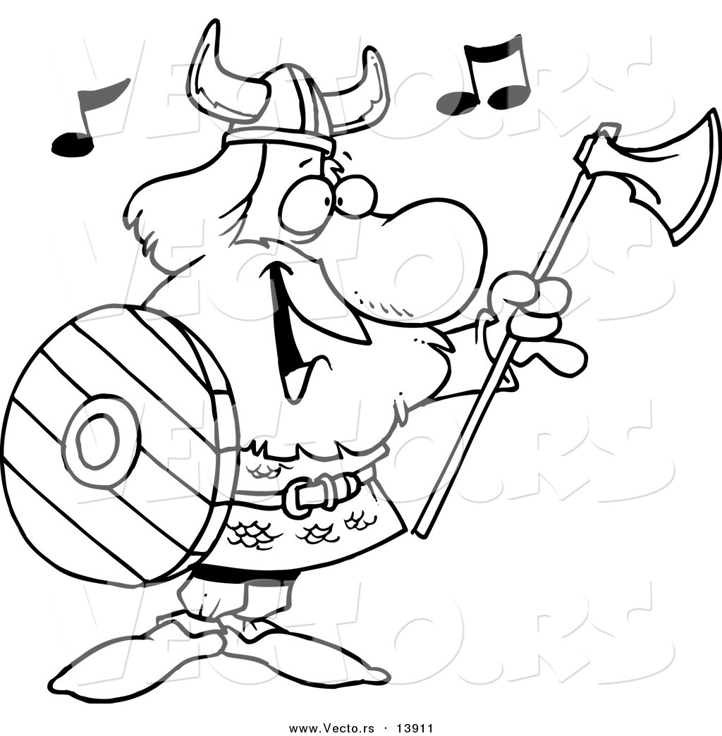 1024x1044 Vector Of A Cartoon Male Viking Holding An Ax Shield