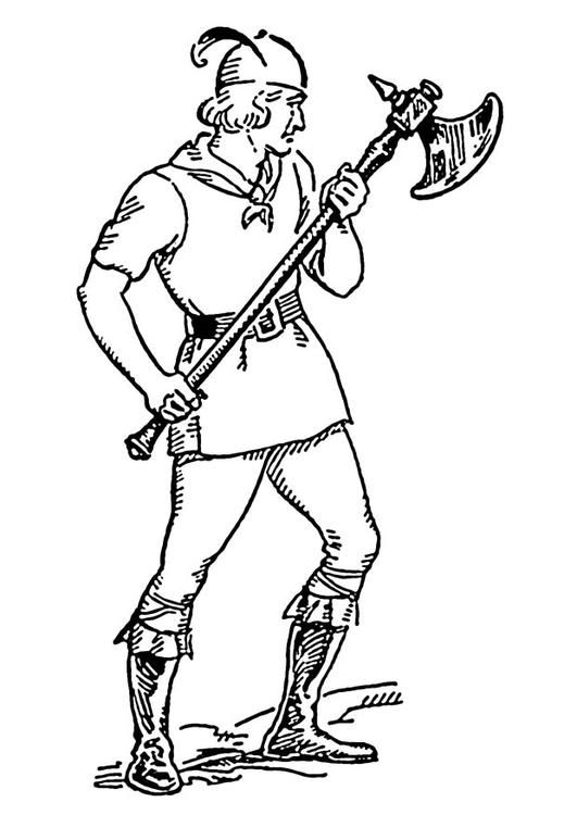 531x750 Coloring Page Battle Axe