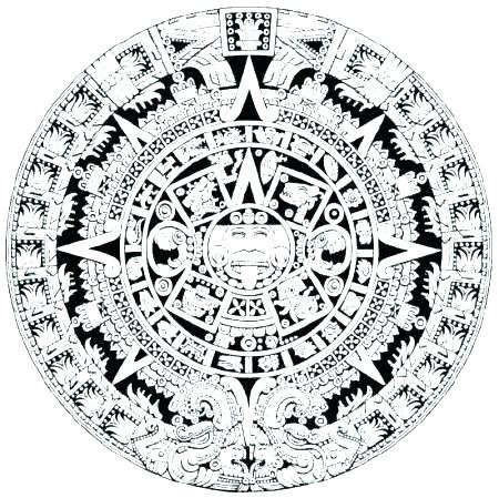 450x449 Aztec Calendar Coloring Page Coloring Pages Coloring Pages Art