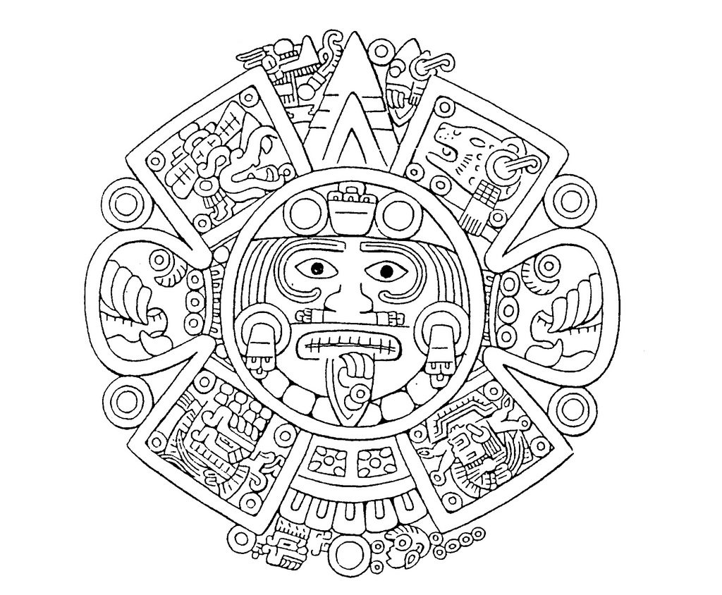 1024x844 Abstract Aztec Art Design Coloring Pages Womanmate Com Inside