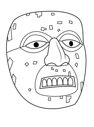 Aztec Mask Of Xiuhtecuhtli Coloring Page History 358x480 Aztec Mask Of Xiuhtecuhtli Coloring Page History