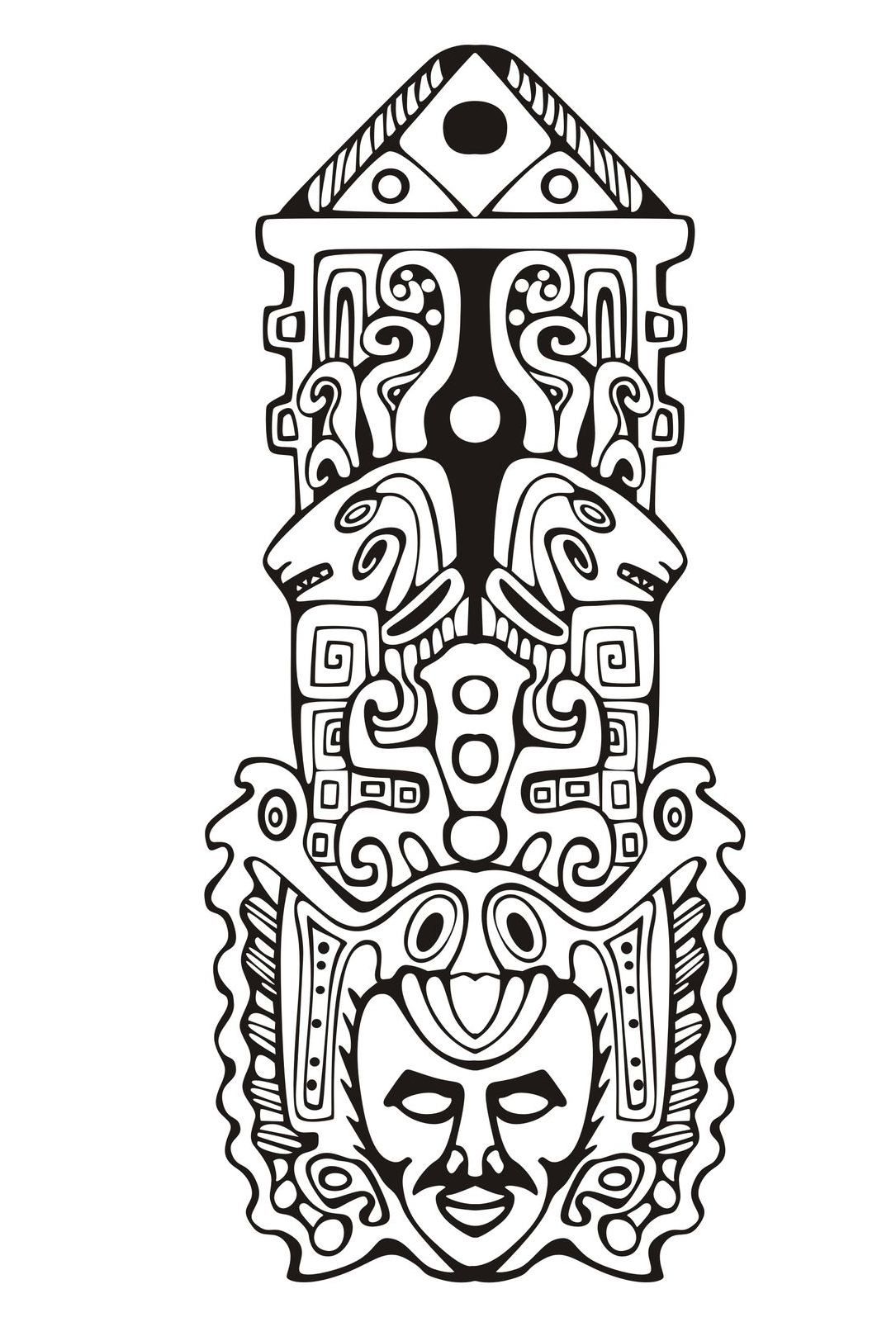 Free Coloring Page Coloring Adult Totem Inspiration Inca Mayan 1085x1624 Free Coloring Page Coloring Adult Totem Inspiration Inca Mayan