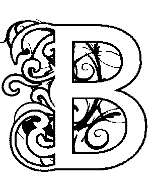 Illuminated B Coloring Page 300x388 Illuminated B Coloring Page