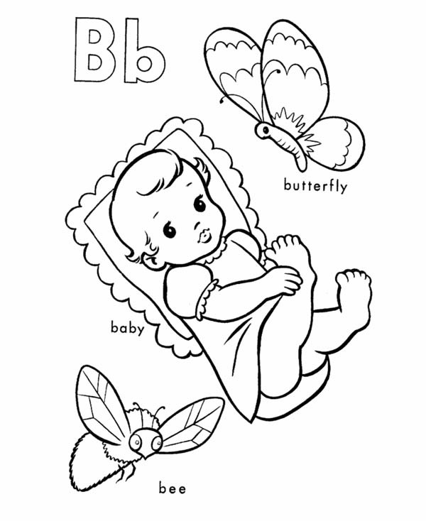 Learning Letter B Coloring Page For Kids Best Place To Color 600x734 Learning Letter B Coloring Page For Kids Best Place To Color
