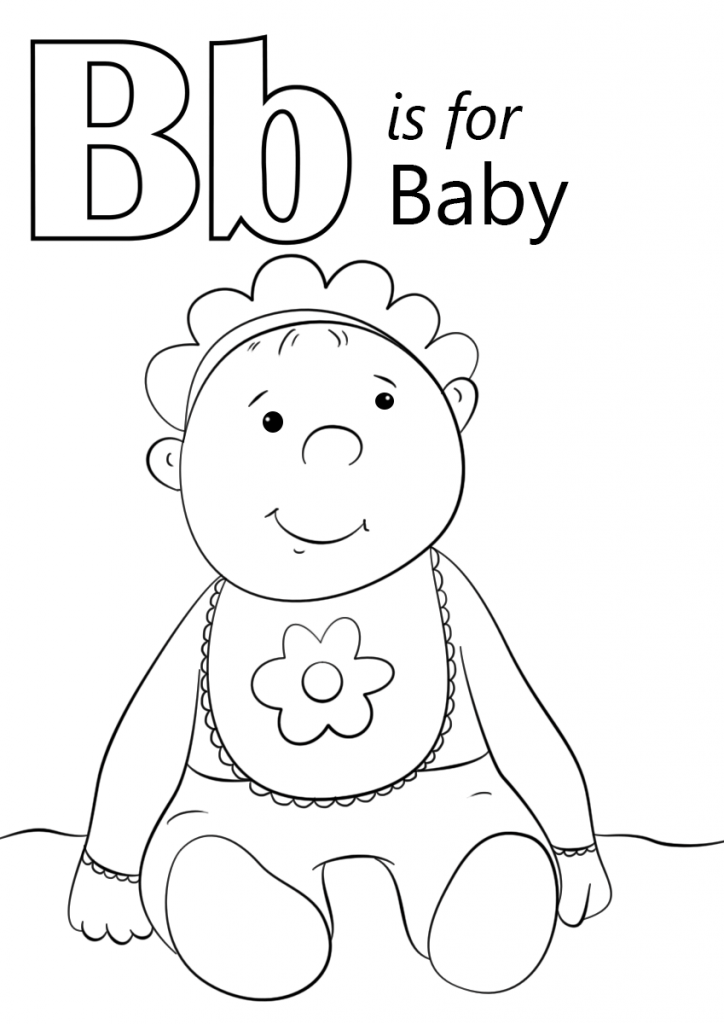 Letter B Is For Baby Coloring Page Kids 724x1024 Letter B Is For Baby Coloring Page Kids