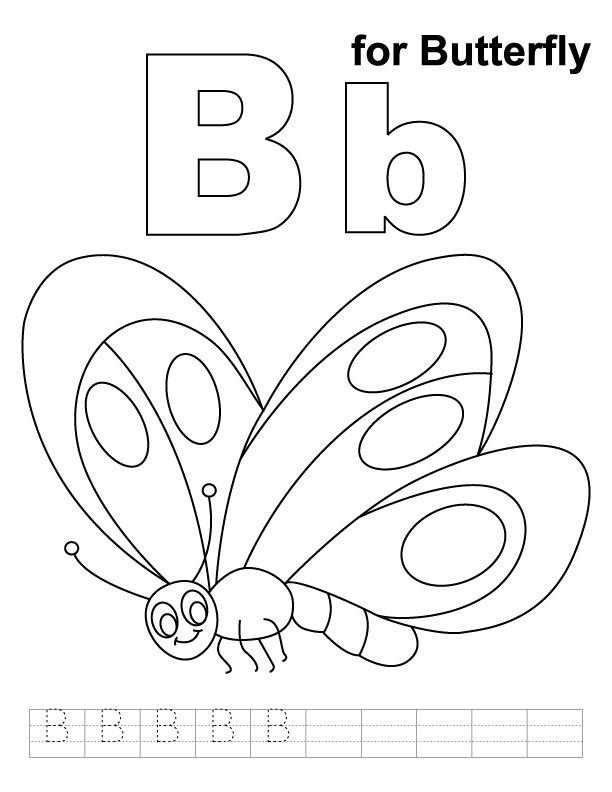 B For Butterfly Coloring Page With Handwriting Practice Let'S 612x792 B For Butterfly Coloring Page With Handwriting Practice Let'S