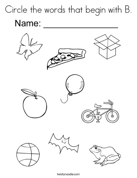 Circle The Words That Begin With B Coloring Page 468x605 Circle The Words That Begin With B Coloring Page