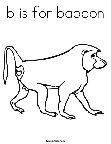 468x605 B Is For Baboon Coloring Page
