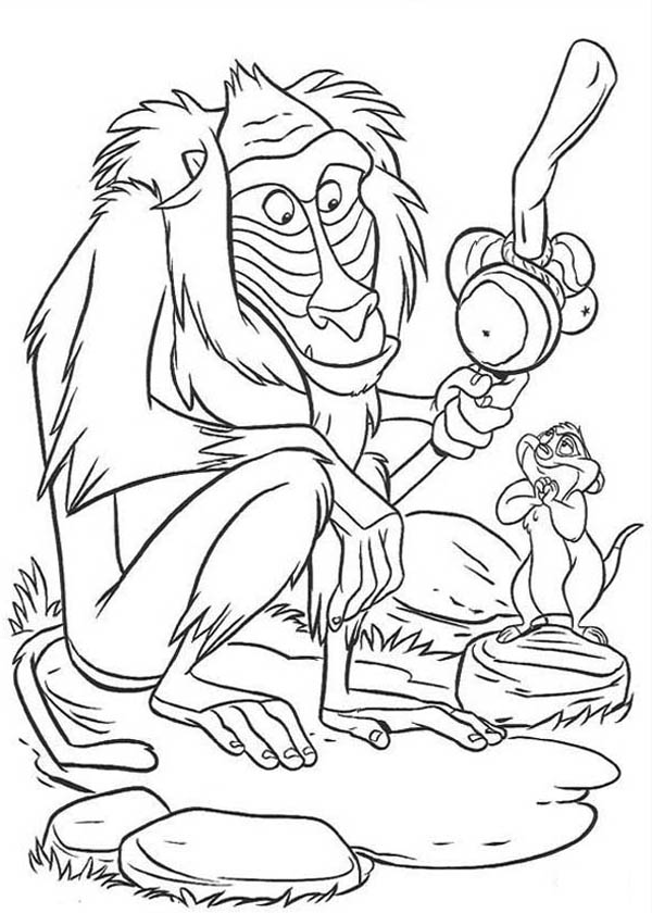 600x840 Cartoon Baboon Monkey Coloring Page