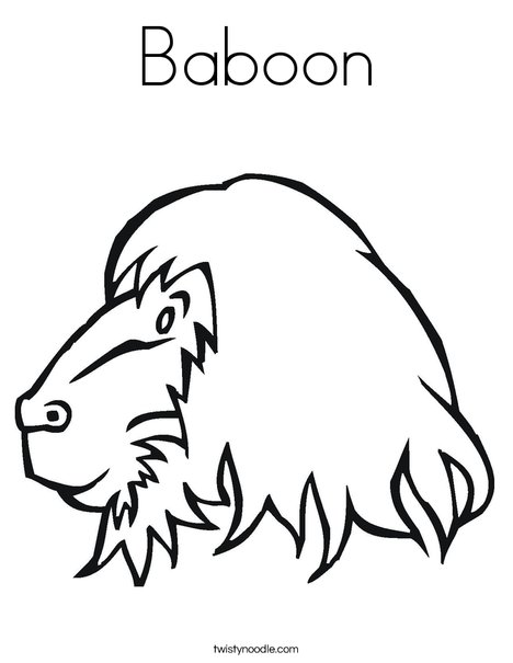 468x605 Baboon Coloring Page