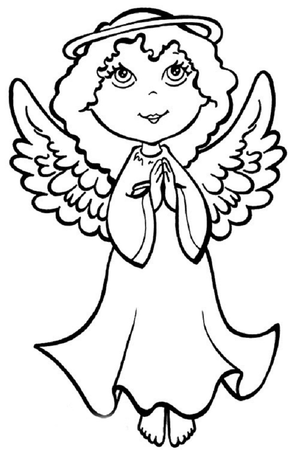 Christmas Angel Coloring Pages Kids Coloring Kids 600x910 Christmas Angel Coloring Pages Kids Coloring Kids