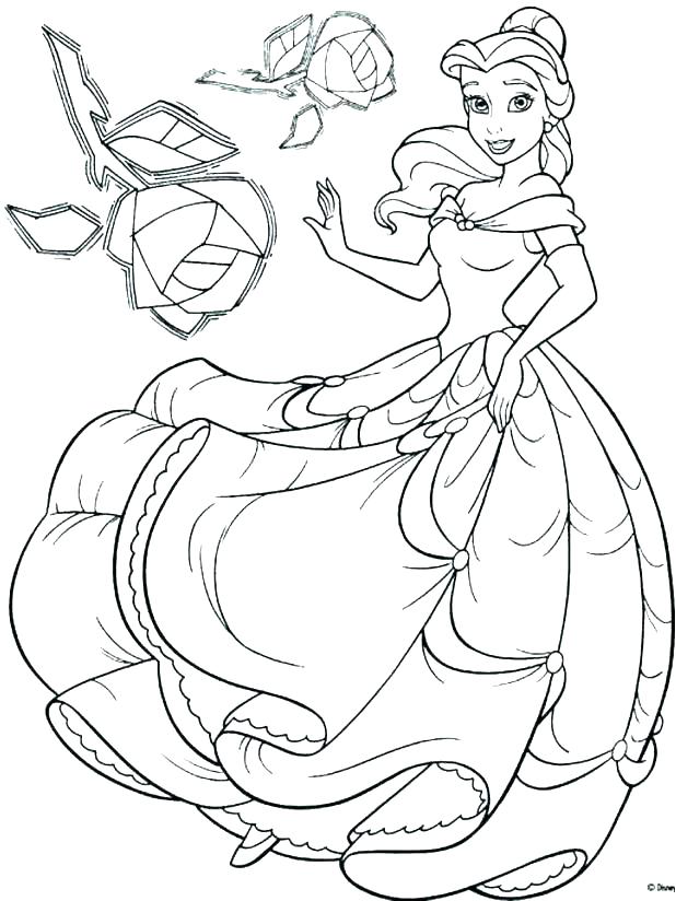 618x824 Belle Coloring Pages Princess Coloring Pages Frozen Princess Free