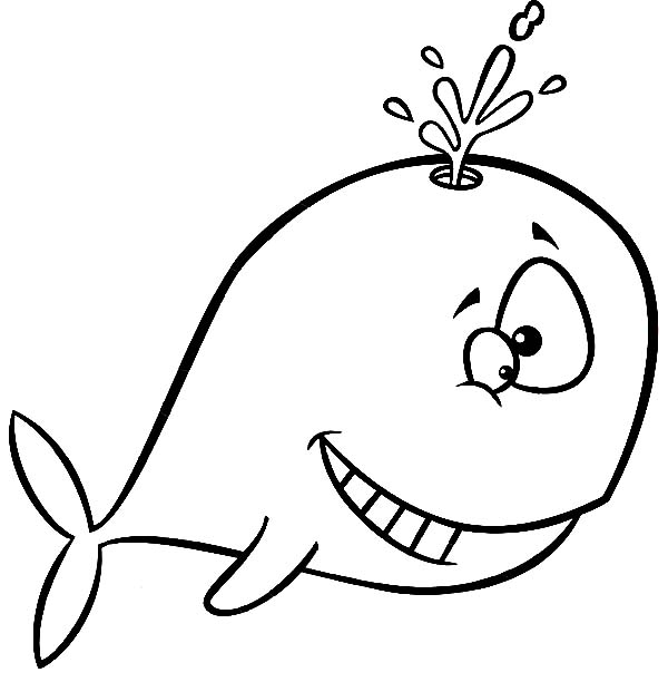 600x612 Silly Whale Spurting Water Coloring Page Silly Whale Spurting