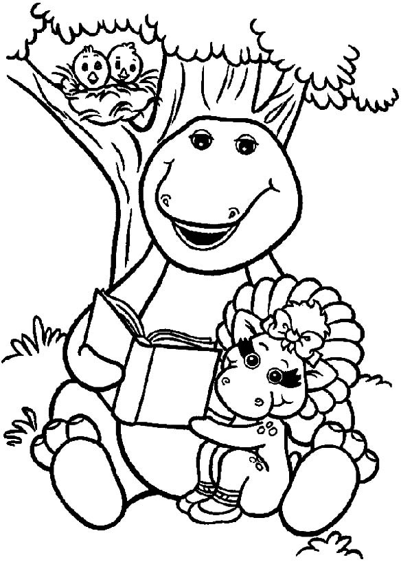 600x821 Barney Read A Book For Baby Bop Coloring Pages Best Place To Color